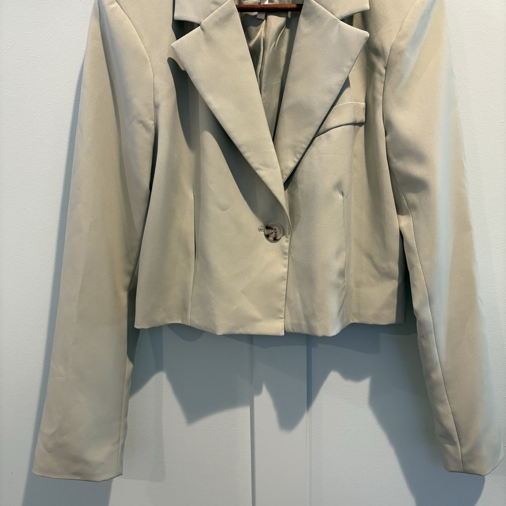 Anthropologie Avec Les Filles Jacket Medium Sage Green Cropped Stretch Blazer - Picture 5 of 12